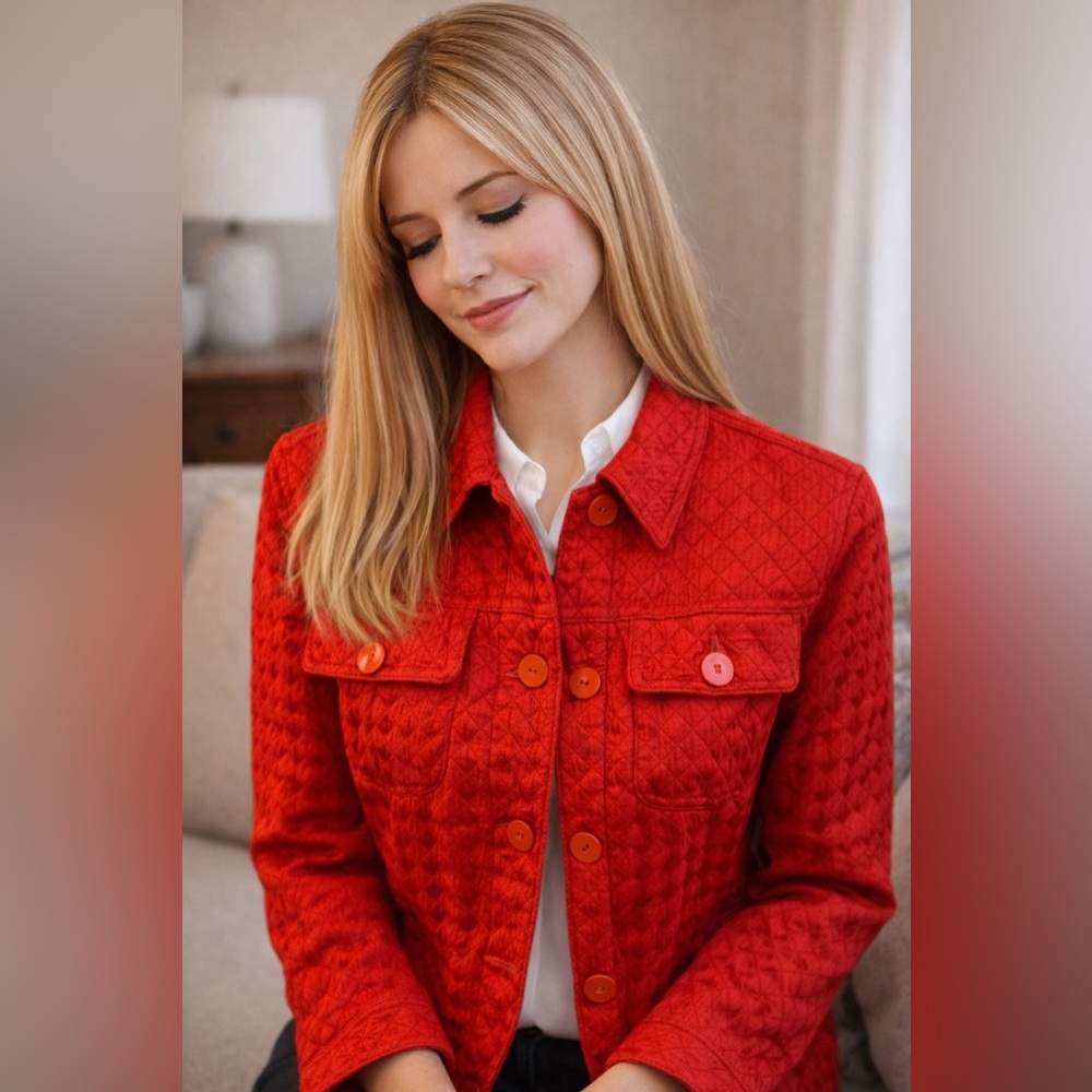 Vintage Laura Ashley Red Quilted Jacket